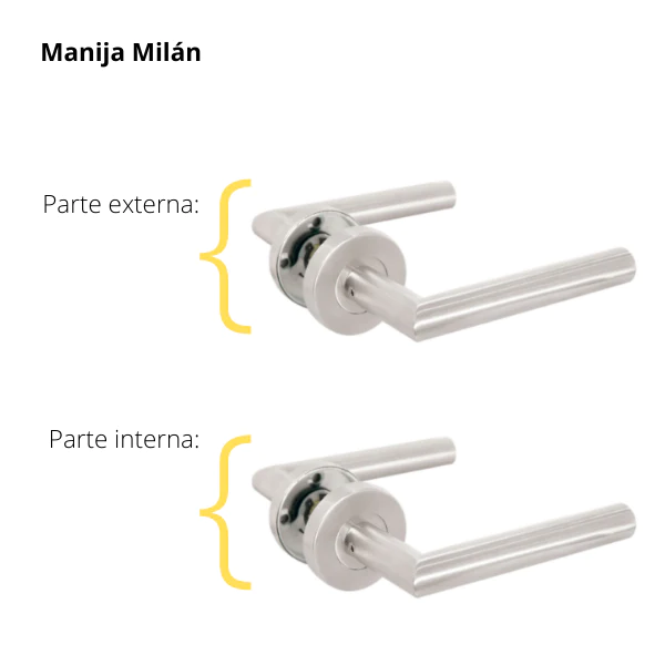 Kit de Embutir Milán 11496 Yale Llave/Pestillo Acero Inoxidable (SS)
