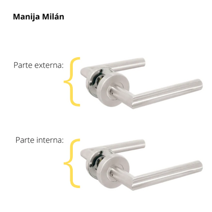 Kit de Embutir Milán 11496 Yale Llave/Pestillo Acero Inoxidable (SS)