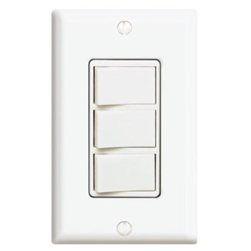 INTERRUPTOR DECORA TRIPLE 15A 120V BLANC
