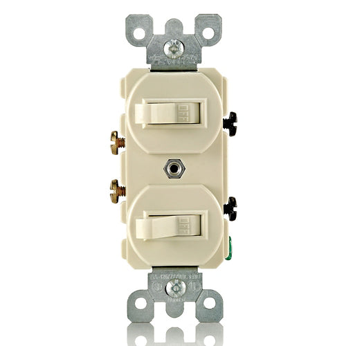 Interruptor Doble Leviton 5224-02I Ivory (Grado Comercial)