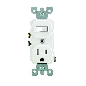 INTERRUPTOR Y TOMA SENC 15A 125V BLANCO