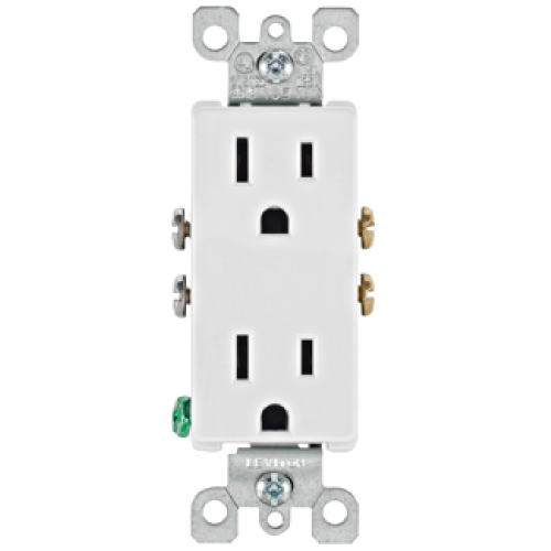 TOMA DECORA DOBLE 15A 125V BLANCO
