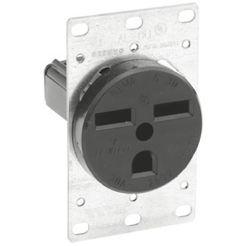 TOMA EMP 30A 250V NEMA 6-30R NEGRO