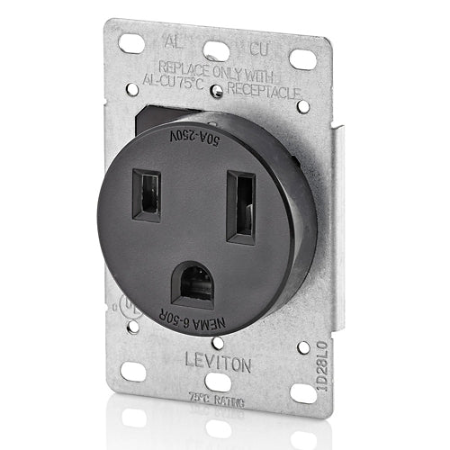 TOMA EMP 50A 250V NEMA 6-50R NEGRO
