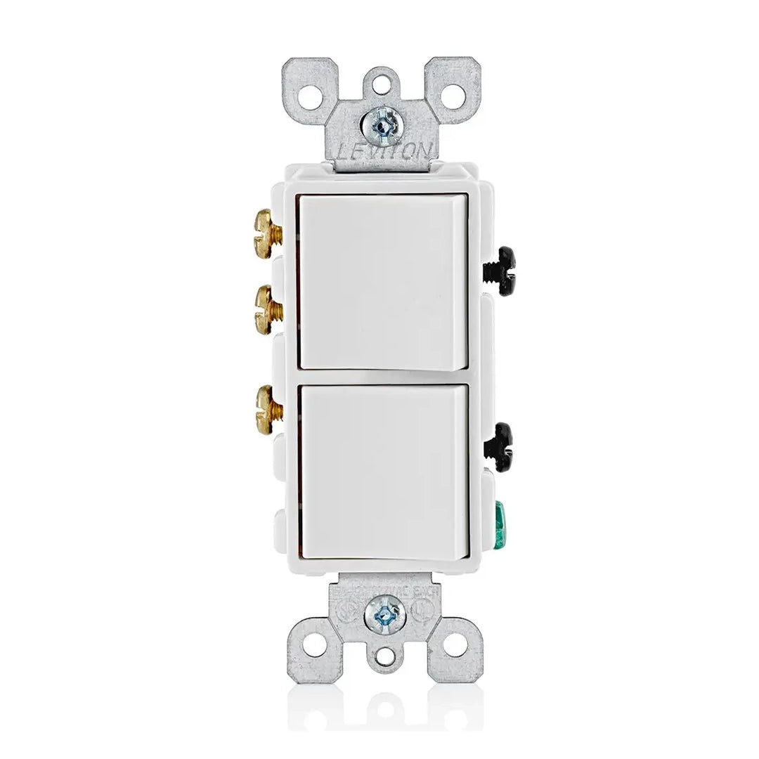 Interruptor Doble Decora 3 Way Leviton 5643-00W Blanco