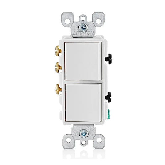 Interruptor Doble Decora 3 Way Leviton 5643-00W Blanco