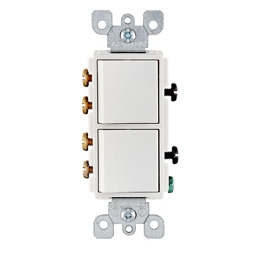 INTERRUPTOR DECORA DOBLE 15A UNV BLAN