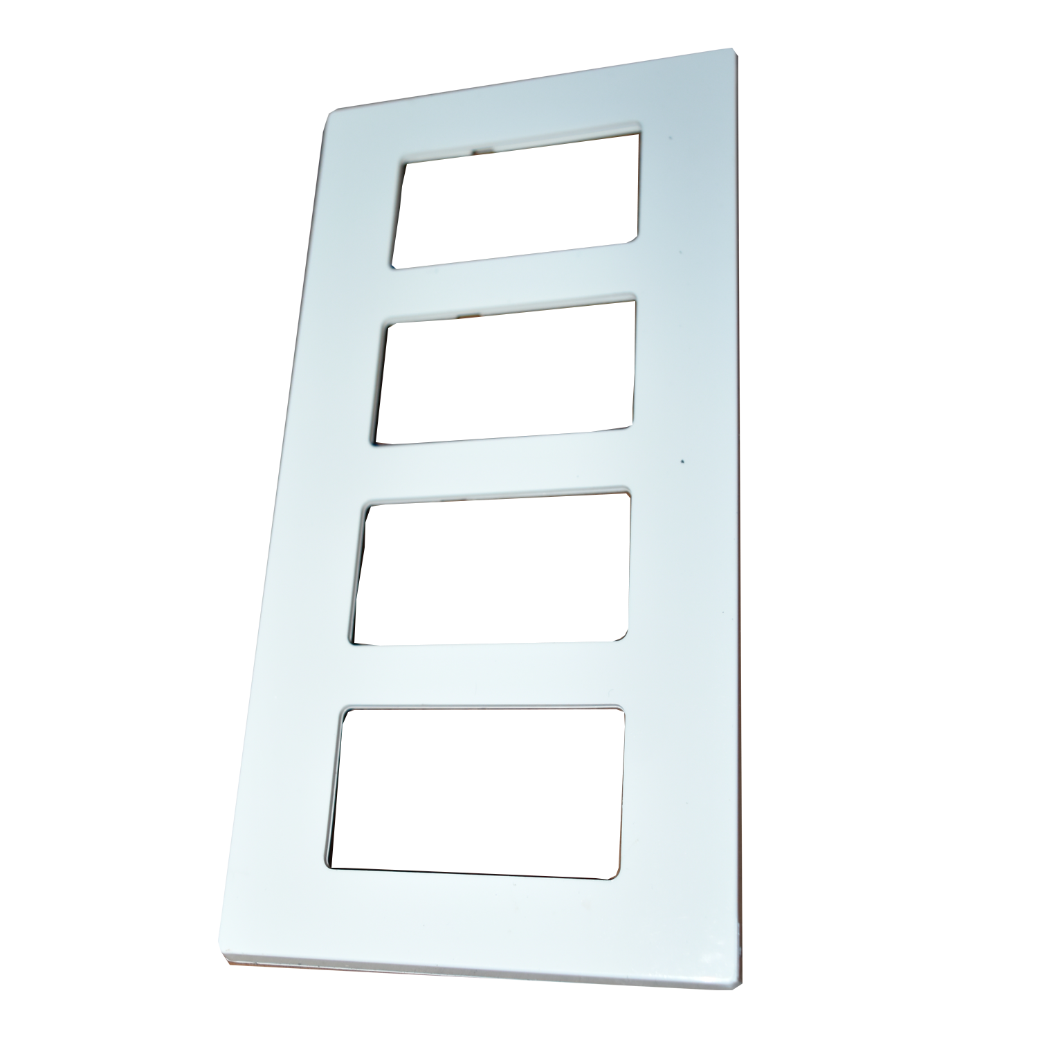 TAPA DECORA 4 GANG S/TORNILLO BLANCO