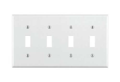 TAPA INTERRUPTOR 4 GANG BLANCO