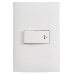 Pulsador para timbre Cien® con tapa, 1-gang, 250V, blanco