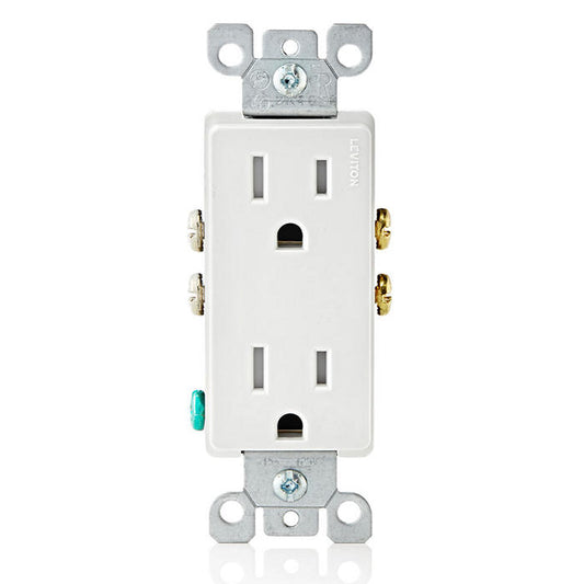 R-TOMA DECORA DOBLE 15A 125V TR BLANCO