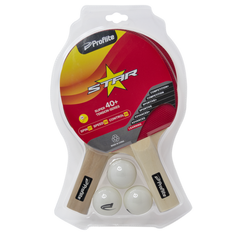 Set 2 Raquetas de Ping Pong + Bolas Proflite PP-PP-SET1