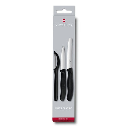 Set de Cuchillos 3 Piezas para Verduras+Pelador 6-7113-31 Victorinox Negro