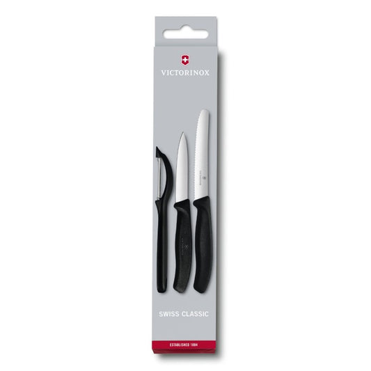 Set de Cuchillos 3 Piezas para Verduras+Pelador 6-7113-31 Victorinox Negro