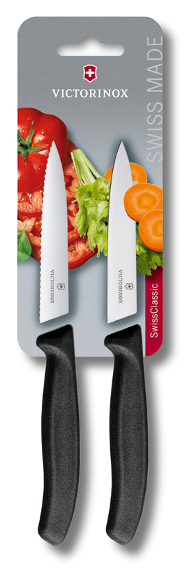 Set de 2 Cuchillos para Verduras 10CM 6-7793-B Victorinox Negro