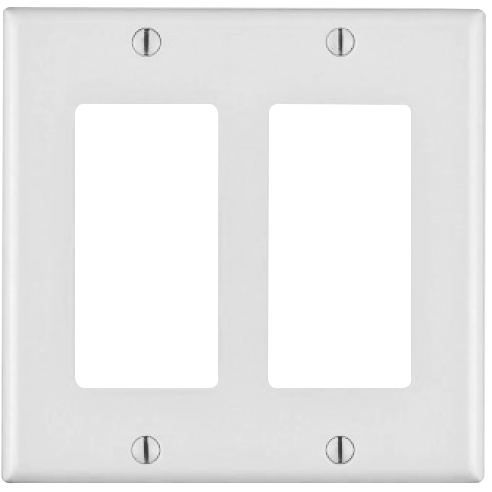 TAPA 2 GANG DECOR C/TORNILLO BLANCA