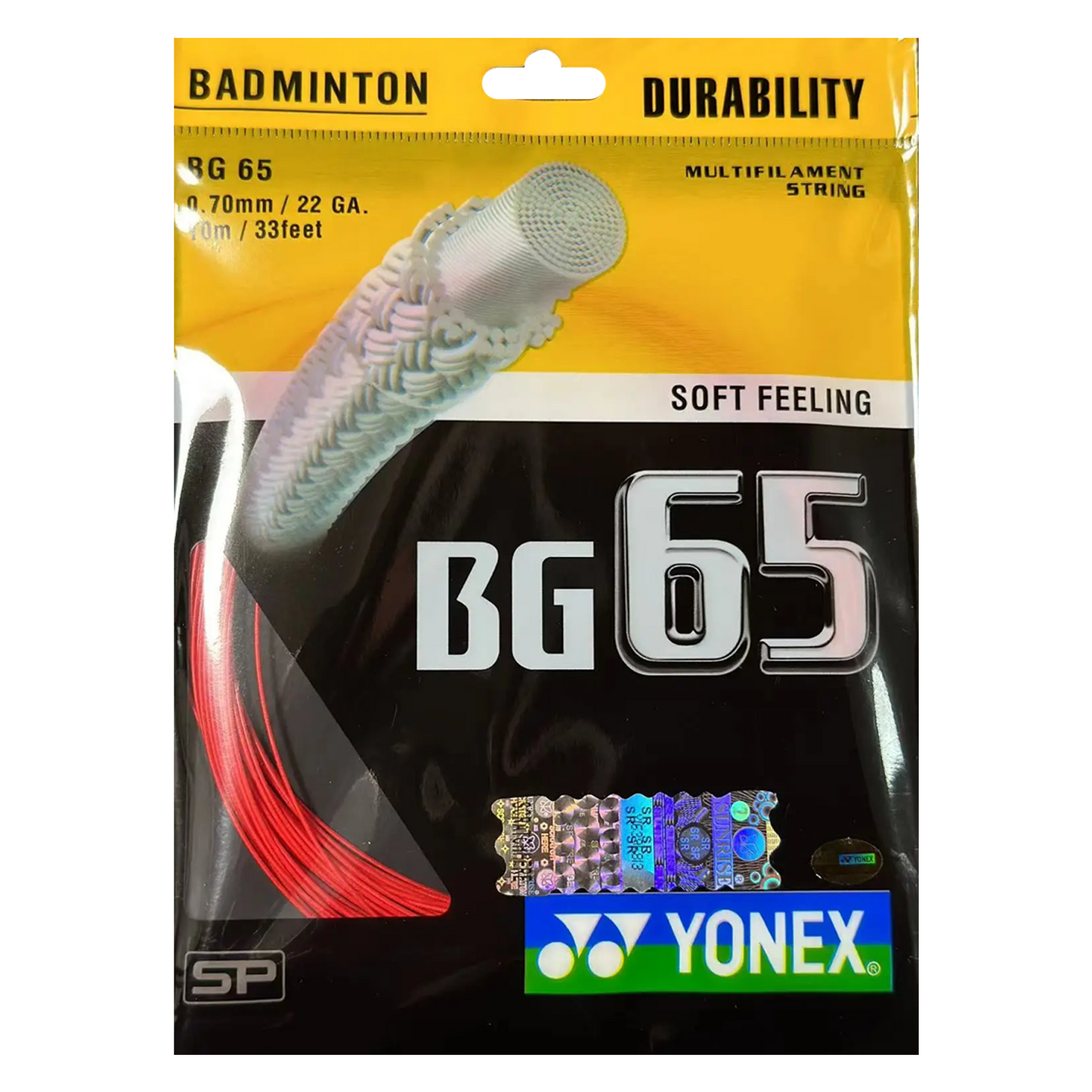Cuerdas de Badminton BG65YX Yonex