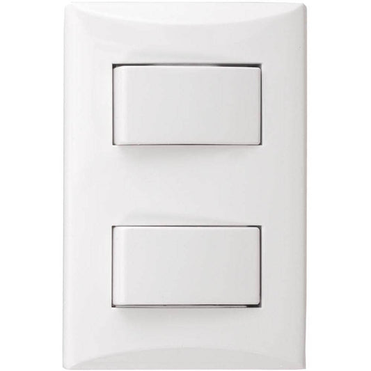 Interruptor Doble 15A con Tapa Decora Eagle 3271W Blanco