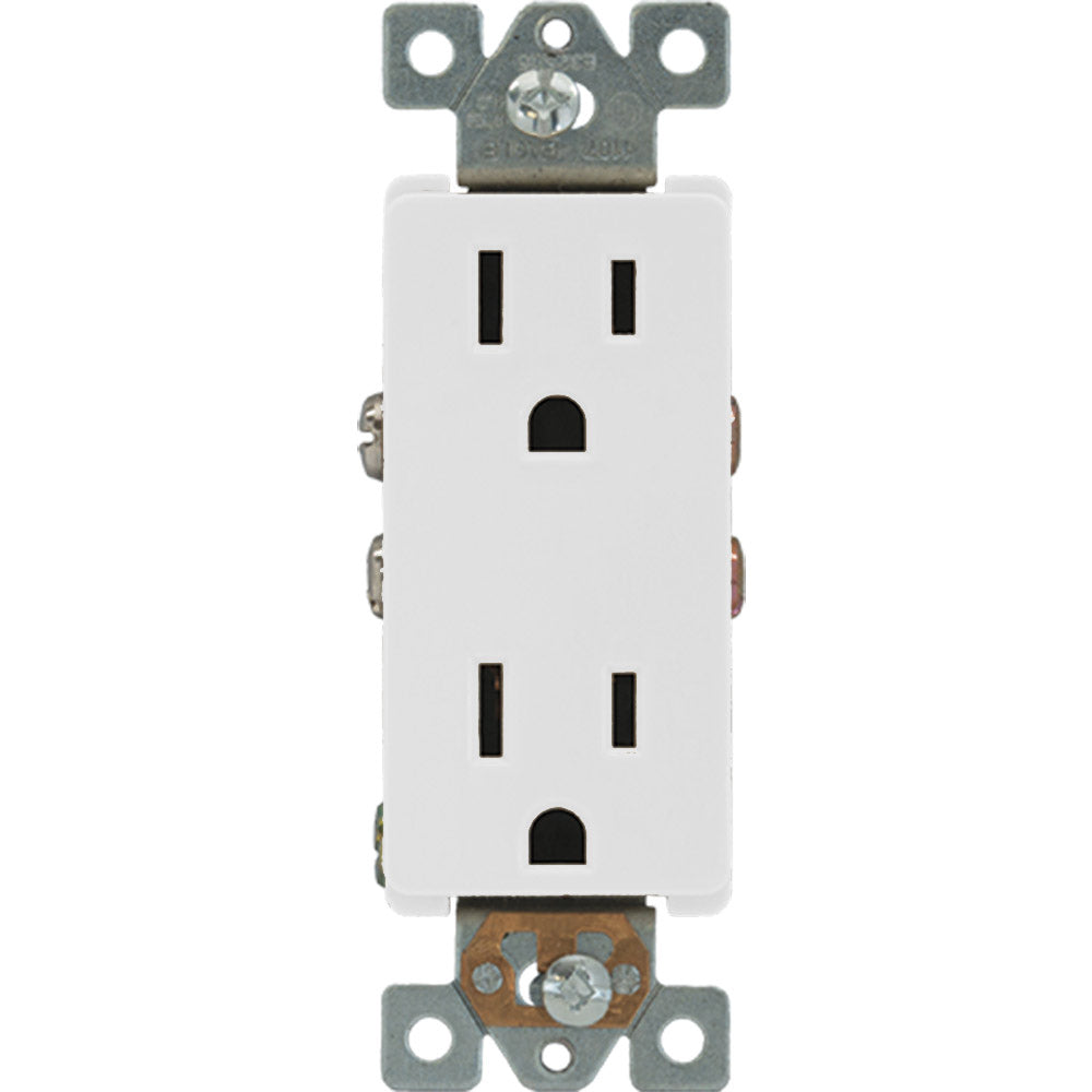 Tomacorriente Doble 15A Decora Eagle 1107W Blanca