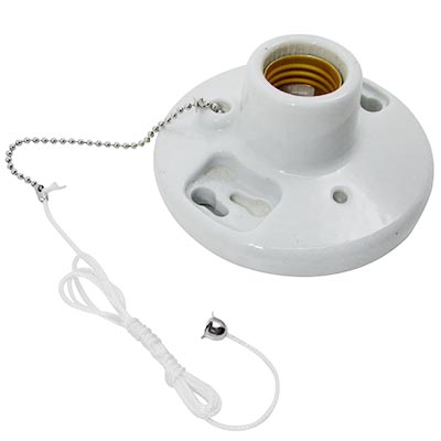 Roseta de Porcelana con Cadena Voltek F507-2 Blanca