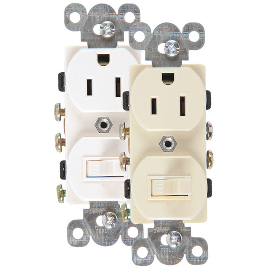 Interruptor con Toma 15A Eagle 274W Blanco (Grado Comercial)