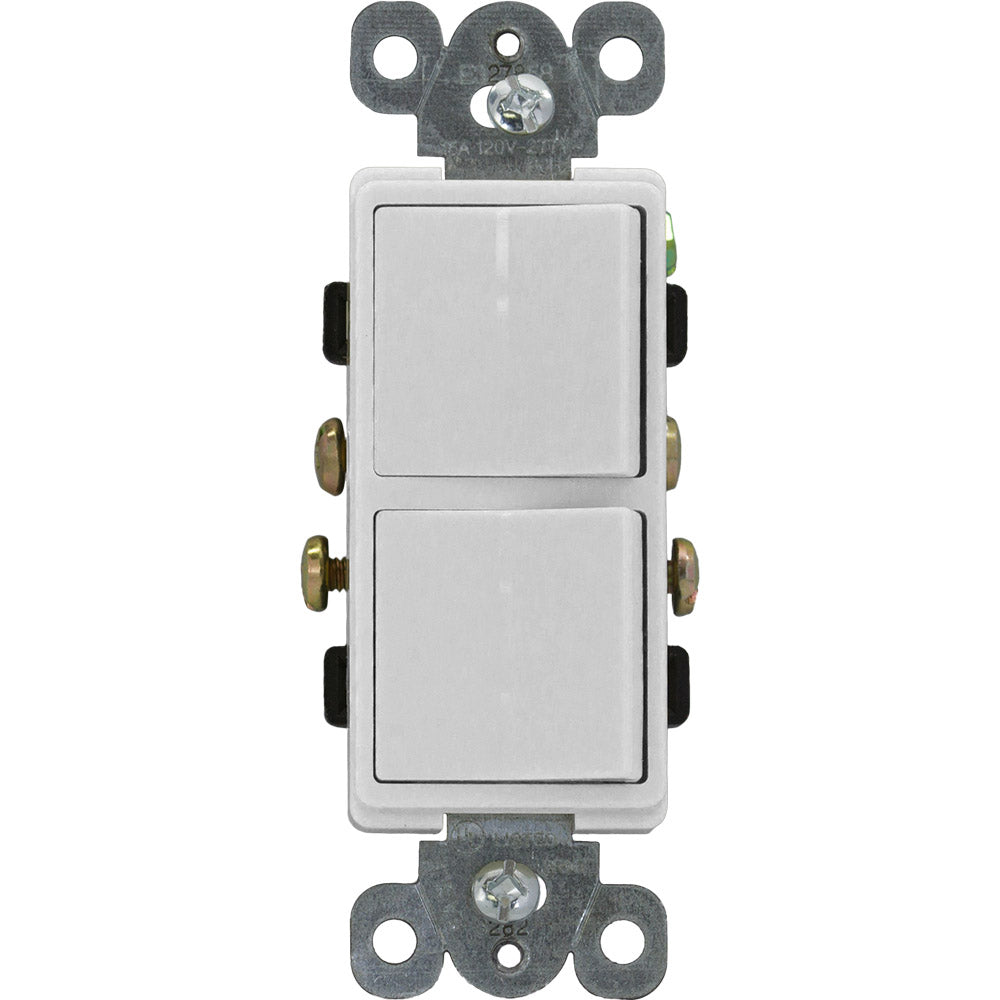 Interruptor Doble 15A Decor Eagle 3282W Blanco (Grado Comecial)