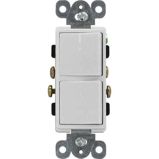 Interruptor Doble 15A Decor Eagle 3282W Blanco (Grado Comecial)