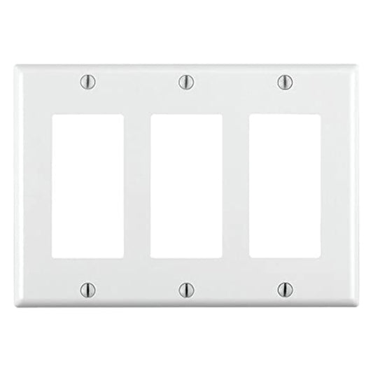 TAPA DECORA 3 GANG C/TORNILLO BLANCO