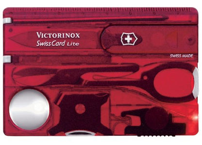 SwissCard Lite 0-7300-T Victorinox Roja Transparente