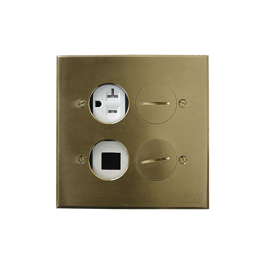 Caja Doble de Piso 4"x4" Eagle 5797-2FBA Dorada