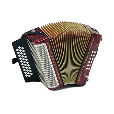 Acordeón Corona III A5723 GCF (Sol-Do-Fa) Hohner Rojo