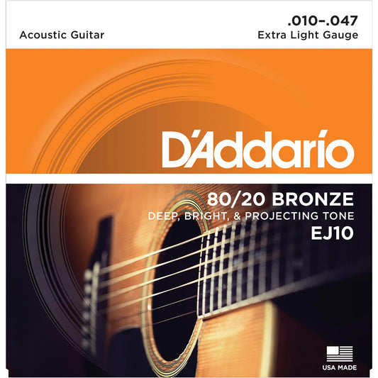Cuerdas EJ10 para Guitarra Acústica D'Addario