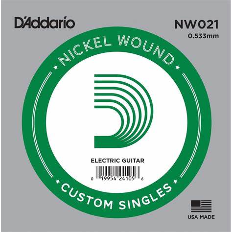 Cuerda Suelta NW021 D'Addario para Guitarra Acústica o Eléctrica