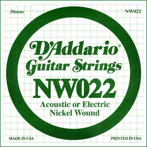 Cuerda Suelta NW022 para Guitarra Acústica o Eléctrica D'Addario