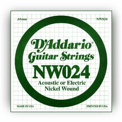 Cuerda Suelta NW024 D'Addario para Guitarra Eléctrica