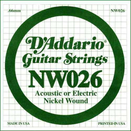 Cuerda Suelta NW026 para Guitarra Acústica D'Addario