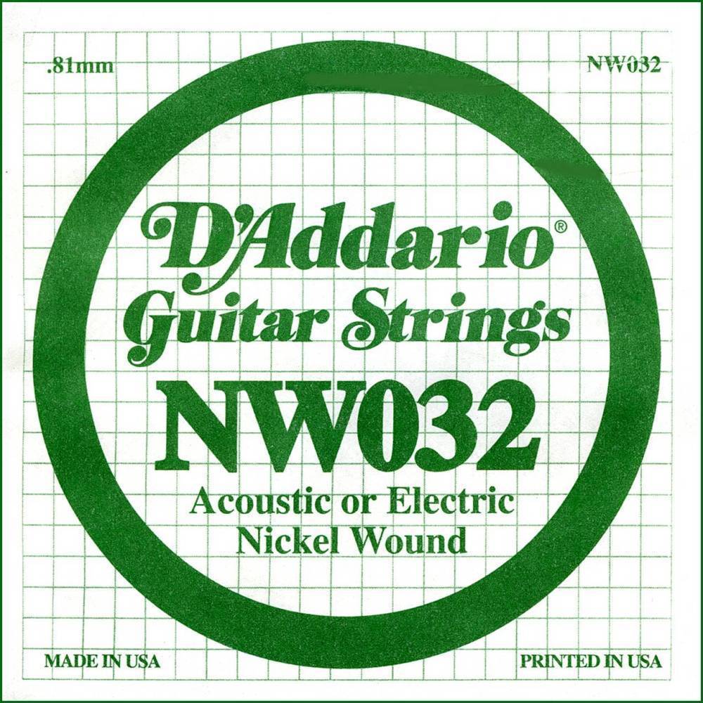 Cuerda Suelta NW-032 D'Addario para Guitarra Eléctrica