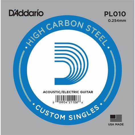 Cuerda Suelta PL010 para Guitarra Eléctrica o Acústica D'Addario