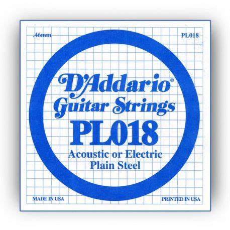 Cuerda Suelta NW018 para Guitarra Eléctrica o Acústica D'Addario