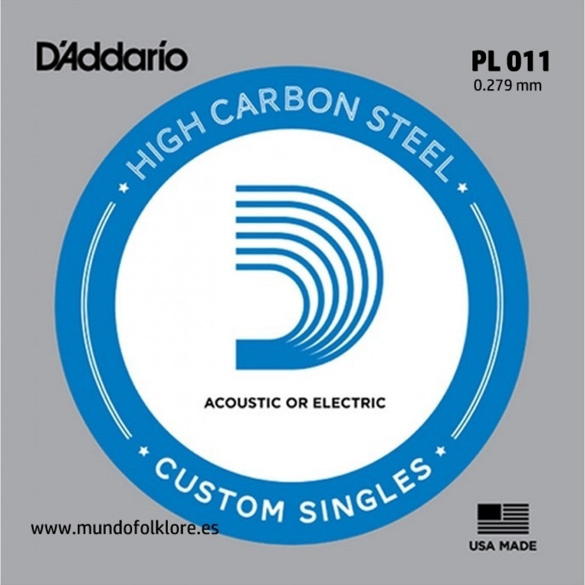 Cuerda Suelta PL011 para Guitarra Acústica o Eléctrica D'Addario