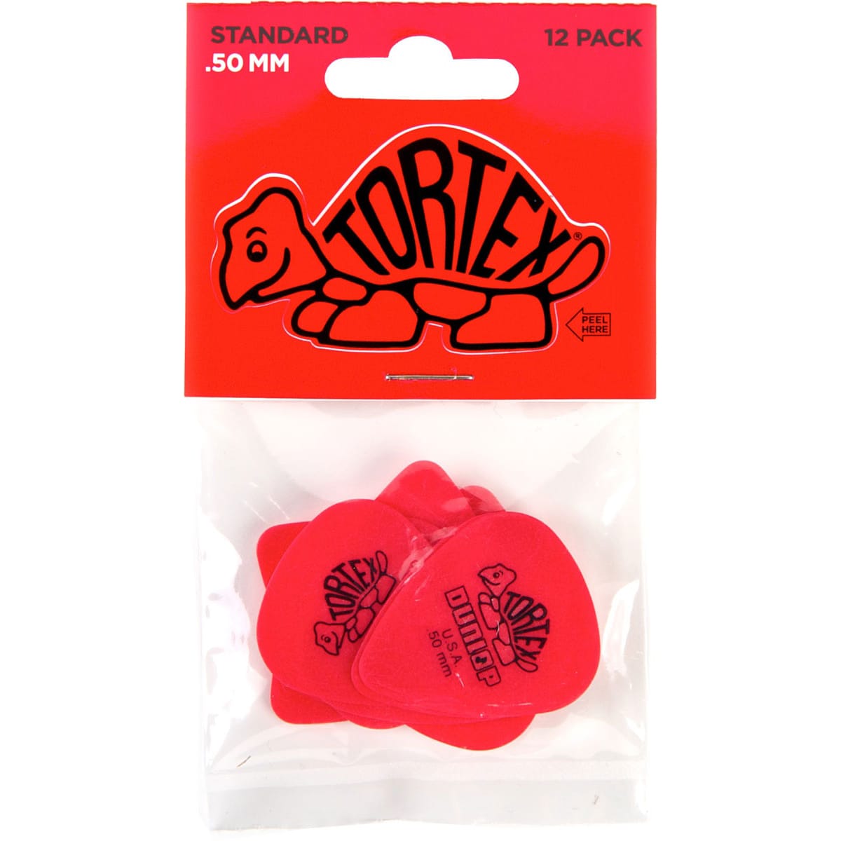 Uñetas Dunlop 418P.50MM Tortex STD Acrílico Roja (Pack 12 UN)