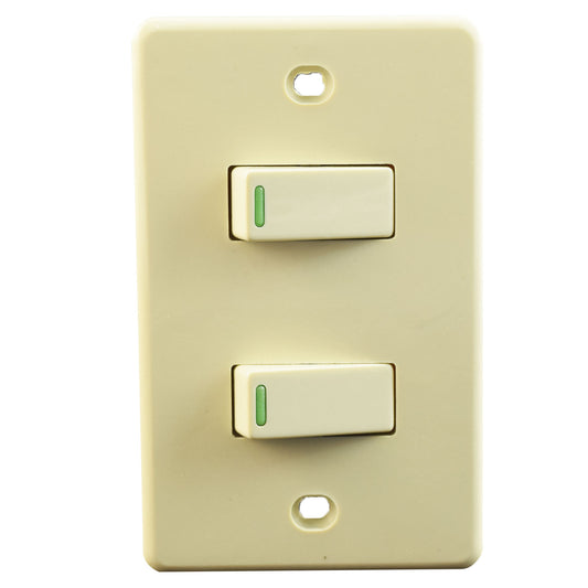Interruptor Doble Eterna Eagle 2260 15A Ivory