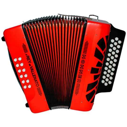 Acordeón Rey Vallenato A49041 ADG (La-Re-Sol) Hohner Rojo