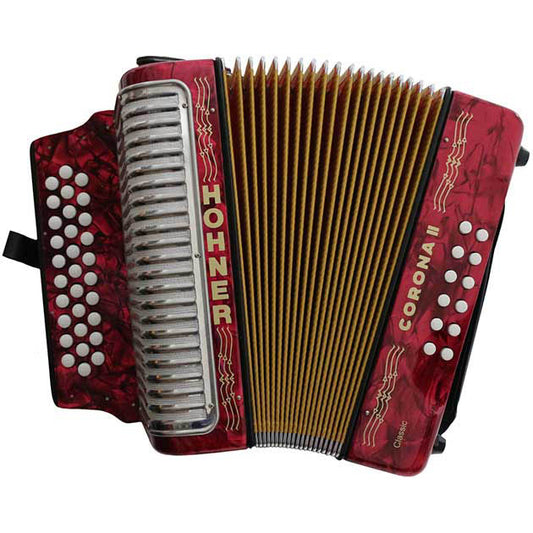 Acordeón Corona III A5703 ADG (La-Re-Sol) Hohner Rojo