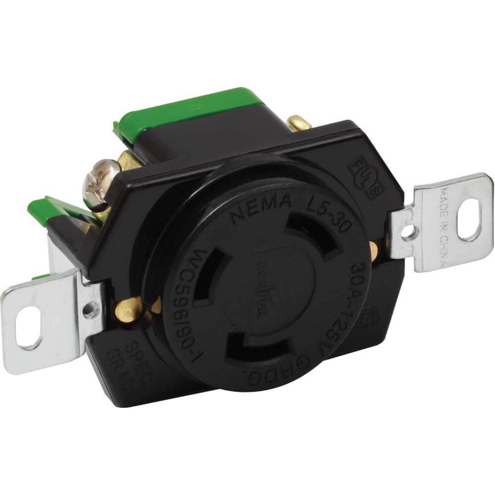 Toma (Twistlock) 30A Eagle L530R Negro (Grado Industrial)