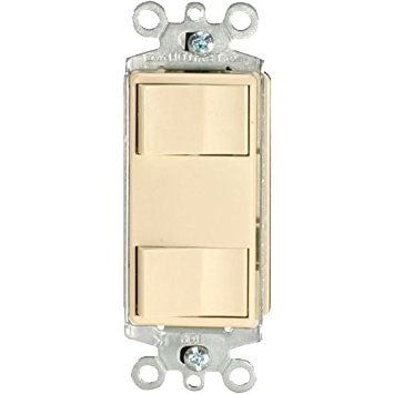 Interruptor Doble 15A Decora Leviton 1754-02I Ivory