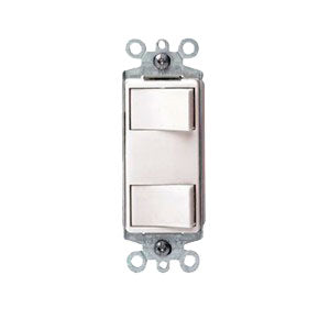 INTERRUPTOR DECORA DOBLE 15A 120V BLANCO