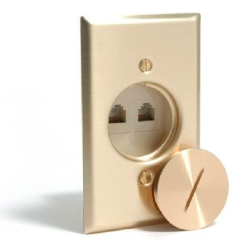 Tapa de Bronce Voz y Data Leviton 41652