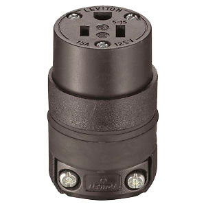 Toma 2 Polos 15A Leviton 515CR-000 Negro