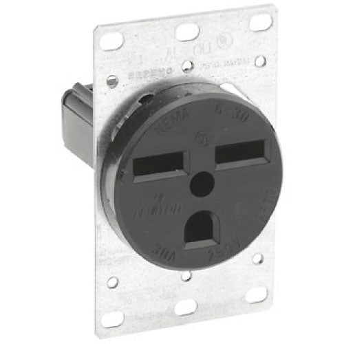 TOMA EMP 30A 250V NEMA 6-30R NEGRO